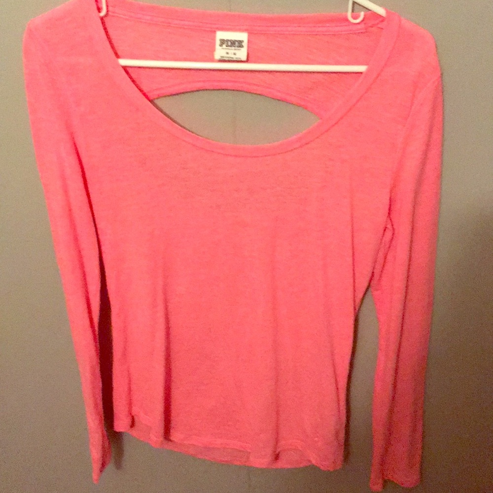 Medium PINK pink long sleeve with slit in back